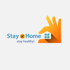 Vector abstract, Stay at home stay healthy