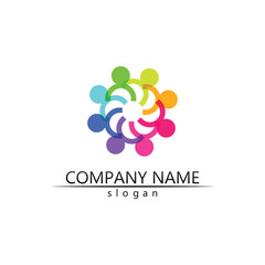 People logo, Team, Succes people work, Group and Community, Group Company and Business logo vector and design Care, Family icon Succes logo