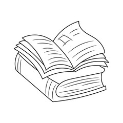 Stack of book vector sign, linear style pictogram  vector illustration, isolated on white