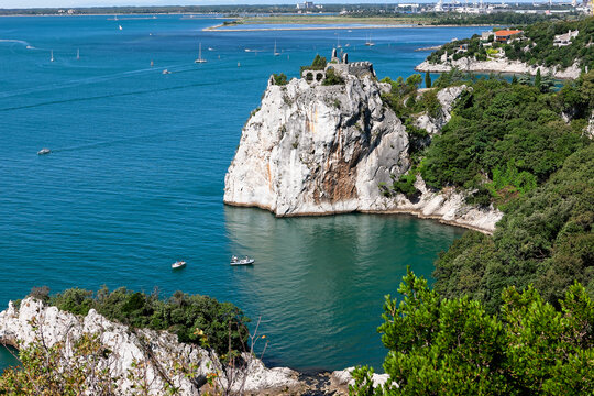 Italy, Trieste,view on the sea from the Duino castle