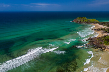 Aerial photograph of Cabarita Beach and Norries Head in Cabarita, NSW, Australia