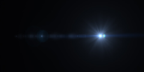 Light ray or sun beam vector background. Abstract gold light sparkle flash spotlight backdrop with golden sunlight shine on black background