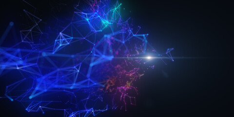 Abstract technology connect line background with light effect