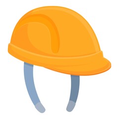 Highway construction helmet icon. Cartoon of highway construction helmet vector icon for web design isolated on white background