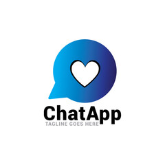 app chat talk bubble logo icon vector template.