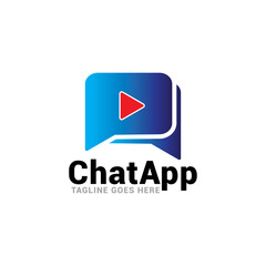 app chat talk bubble logo icon vector template.