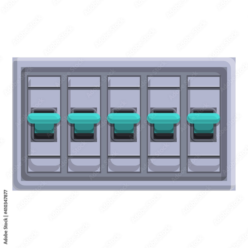 Poster light breaker switch icon. cartoon of light breaker switch vector icon for web design isolated on wh