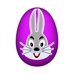 Easter Egg With Rabbit Icon