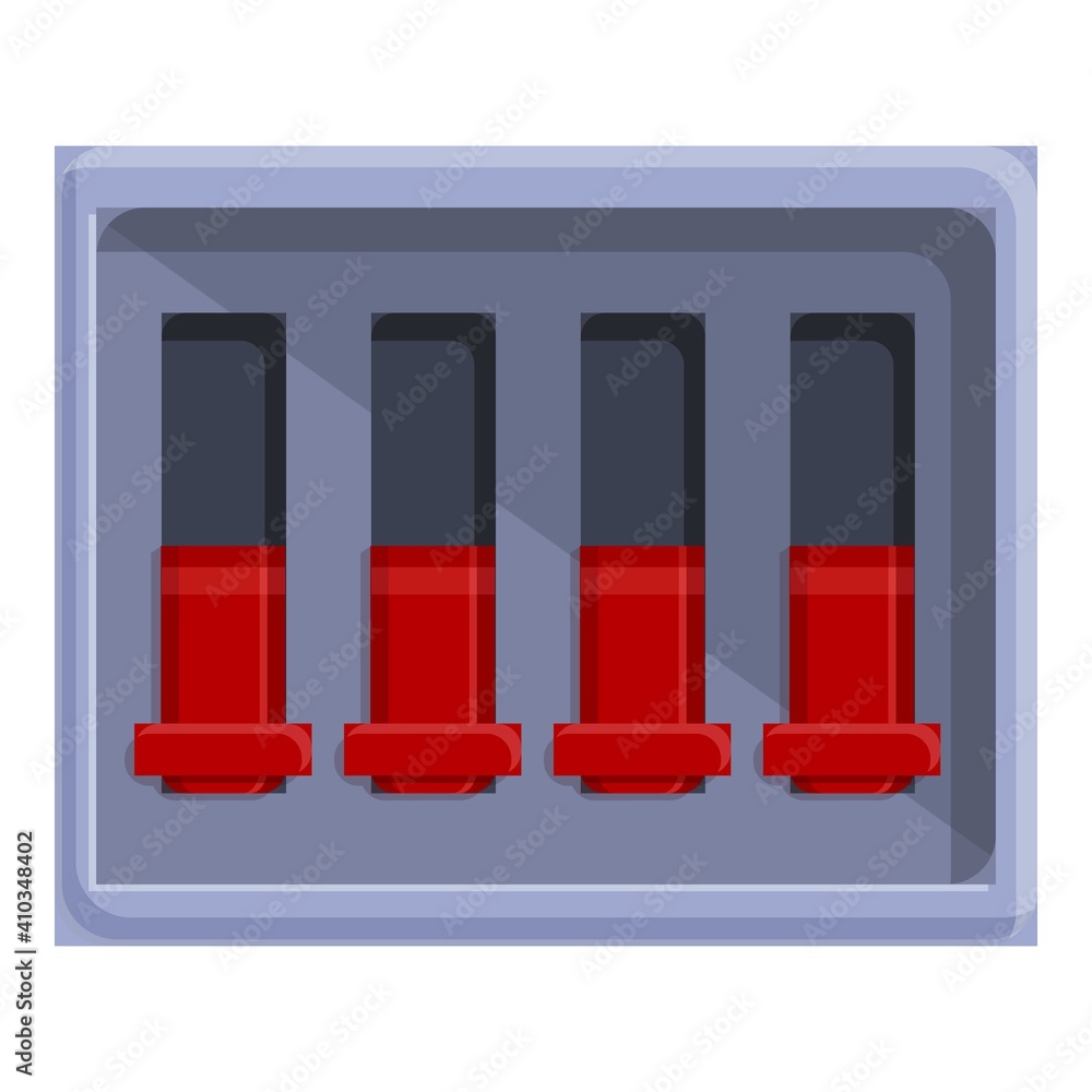 Poster alarm breaker switch icon. cartoon of alarm breaker switch vector icon for web design isolated on wh