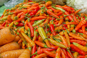 details of chilli pepper on the grocery 