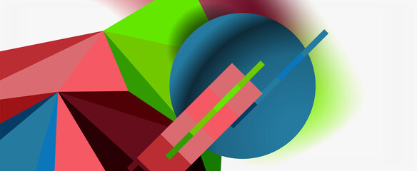 Trendy 3d geometric composition, design template for business or technology presentation, internet poster or web brochure cover