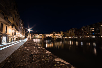 Fototapeta na wymiar Long exposure of Florence by night