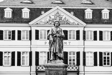 Beethoven Monument by Ernst Julius Hähnel, bronze statue of Ludwig van Beethoven unveiled in 1845...