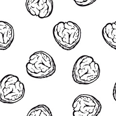 Nuts pattern. Vector seamless background. Ready for printing on textile and other seamless design.