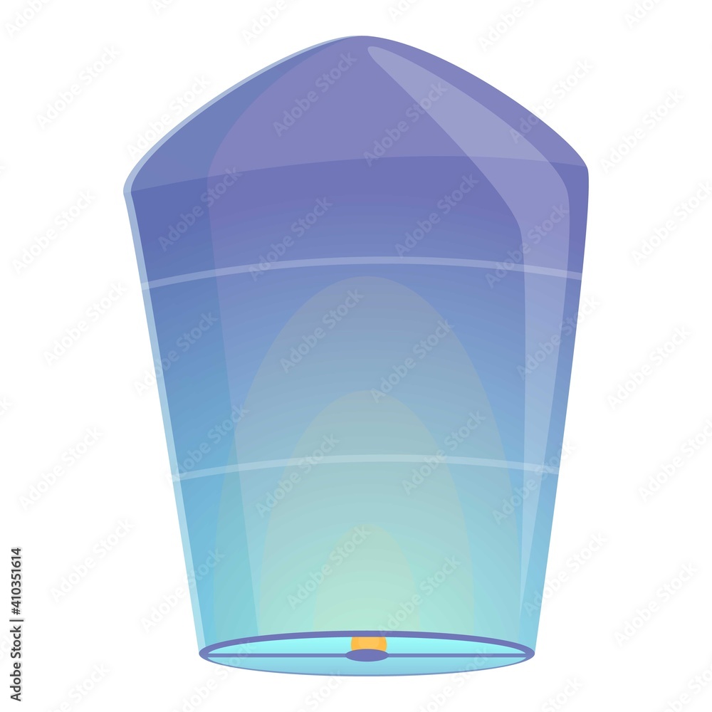 Poster blue floating lantern icon. cartoon of blue floating lantern vector icon for web design isolated on 