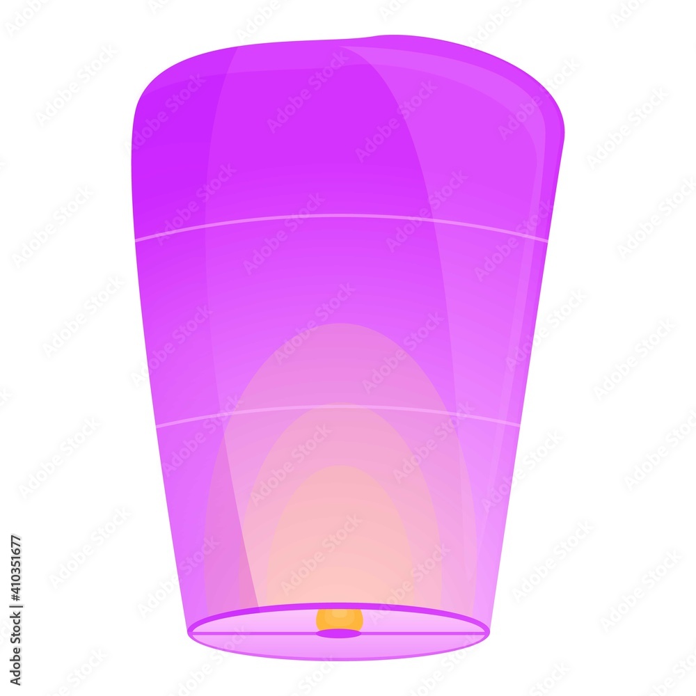 Poster sky floating lantern icon. cartoon of sky floating lantern vector icon for web design isolated on wh