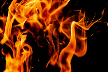 Fototapeta premium flame fire on black background