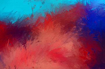Painted composition with vibrant brush strokes. Textured colorful painting. Paint brushed wallpaper.