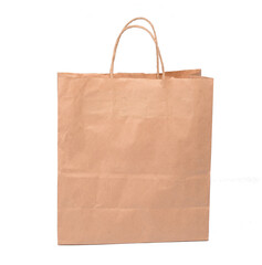 kraft paper bag. eco-friendly packaging concept. copy space.