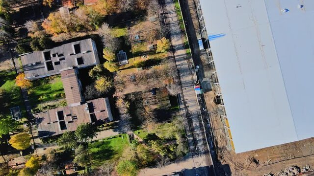 Aerial view of panorama view on the roof city Uzhgorod Ukraine Europe