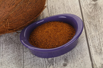 Coconut brown sugar in the bowl