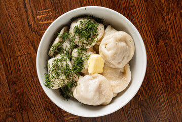 dumplings with minced meat and herbs