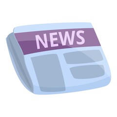 Tabloid newspaper icon. Cartoon of tabloid newspaper vector icon for web design isolated on white background
