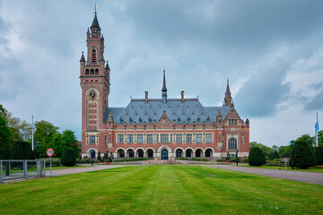 The Peace Palace international law administrative building in The Hague, the Netherlands houses the International Court of Justiceis - 410353209