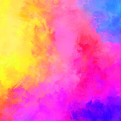 Fototapeta premium Painted composition with vibrant brush strokes. Textured colorful painting. Paint brushed wallpaper.