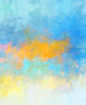 Watercolor painted background. Abstract Illustration wallpaper. Brush stroked painting. 2D Illustration. © Hybrid Graphics