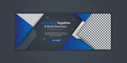 Corporate and digital business marketing promotion facebook cover template Premium - obrazy, fototapety, plakaty