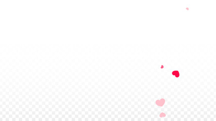 Hearts Confetti Falling Background. St. Valentine's Day pattern. Romantic Scattered Hearts Design Element. Love. Sweet Moment. Gift. Cute Element of Design for Sales or Celebration.