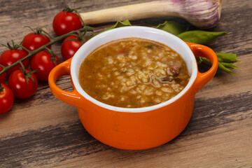Caucasian Kharcho soup with beef meat