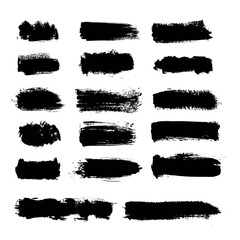 Vector black ink grunge brush stroke.