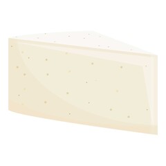 White cheese icon. Cartoon of white cheese vector icon for web design isolated on white background
