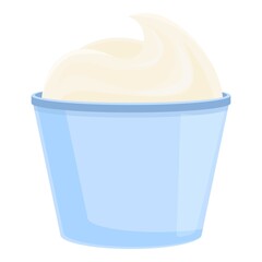 Milk sour cream icon. Cartoon of milk sour cream vector icon for web design isolated on white background