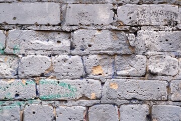 Wall brick texture old background. weathered block
