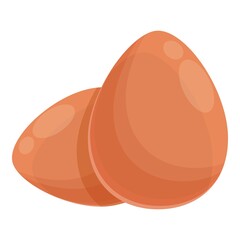 Farm eggs icon. Cartoon of farm eggs vector icon for web design isolated on white background