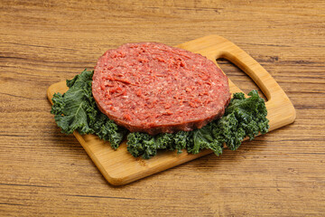 Raw beef burger cutlet for burger