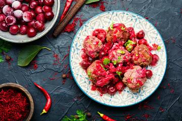 Syrian kyufta with cherry