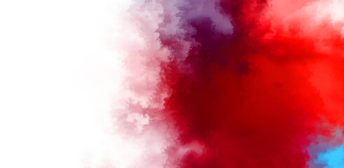 Abstract colorful watercolor on white background. Digital art painting.