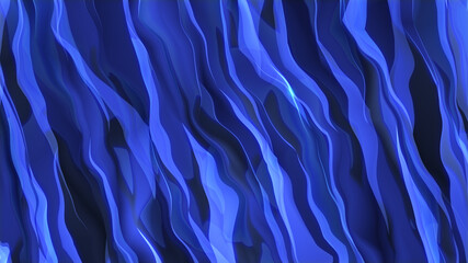 Abstract dynamic motion of colorful blue wavy patterns with nice glowing light effect, 4k High Quality , 3D render