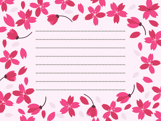 Dark pink cherry blossom letter frame