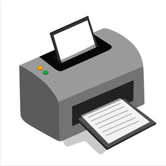 Vector illustration of a printer printing on paper