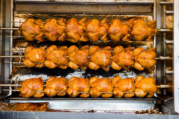 Roast chicken on the grill