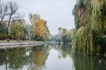 The Begej River flows through Timisoara, Romania 