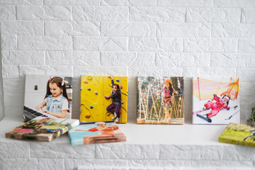 Photography printed on canvas with gallery wrap method of canvas stretching. Photo of active little...