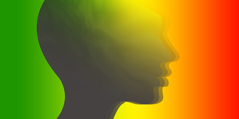 Black history month.People silhouettes on a colored background.