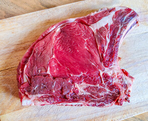 beef steak on the bone, ready for your barbeque and lunch, Florentine steak