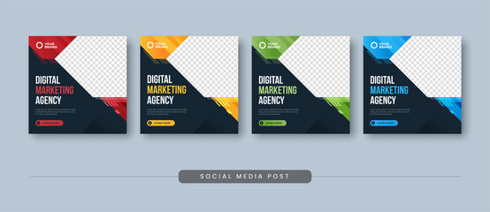 Digital marketing agency social media post template - obrazy, fototapety, plakaty